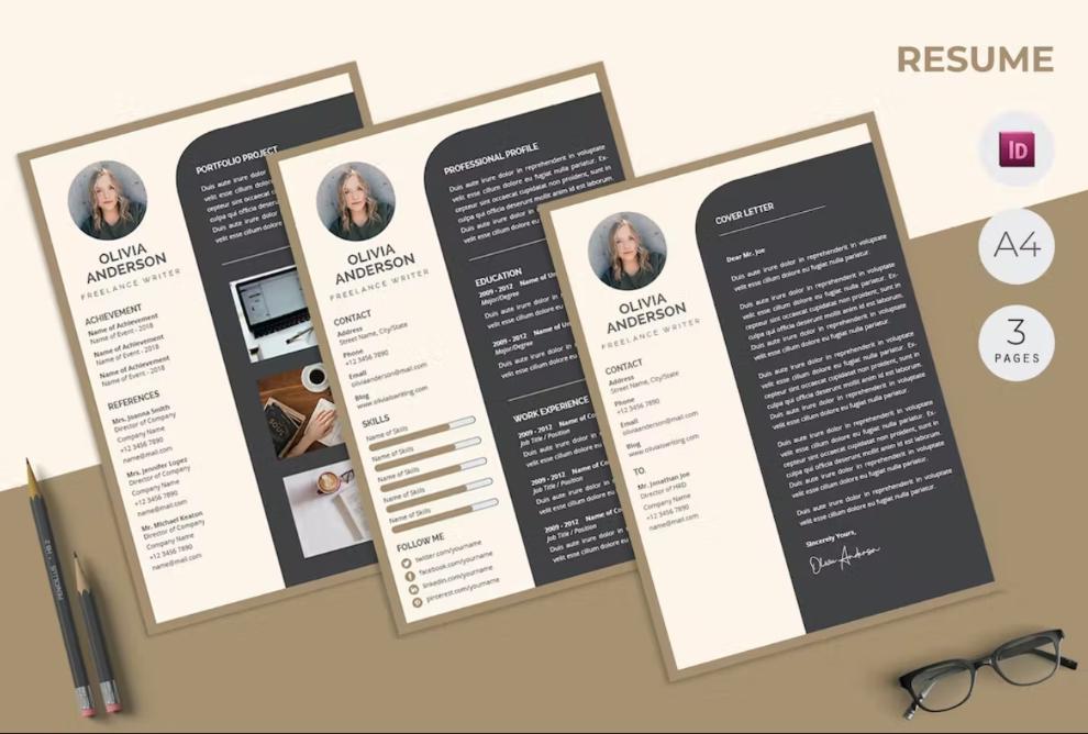 A4 3 Page Resume Template