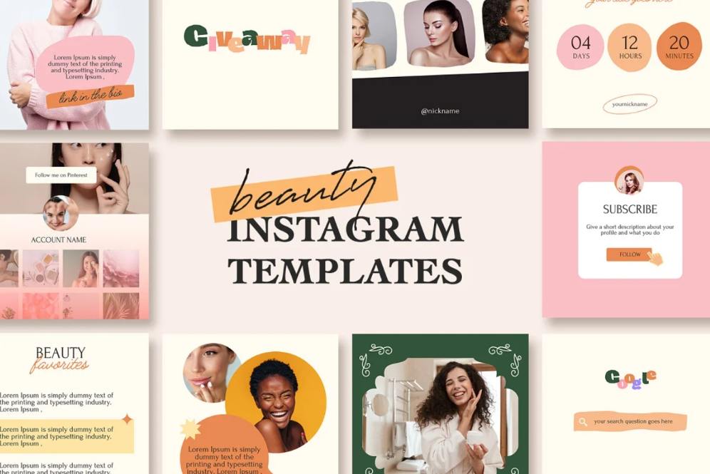 Beauty Instagram Post Templates Pack