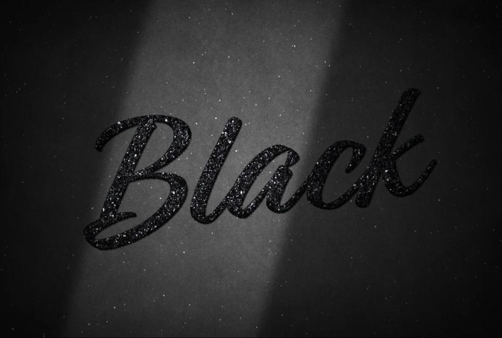 Black Glitter Logo and Text Effect