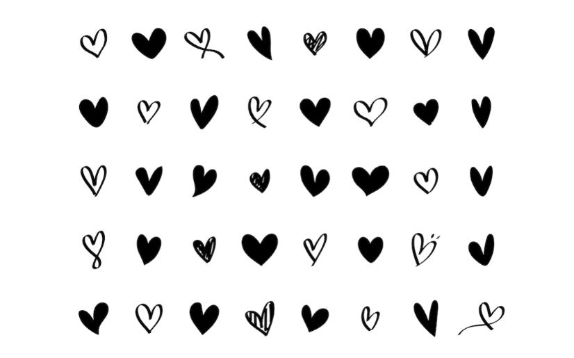 Colorful Hearts Icons Set