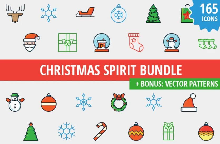 Colorful Vector Christmas Icons