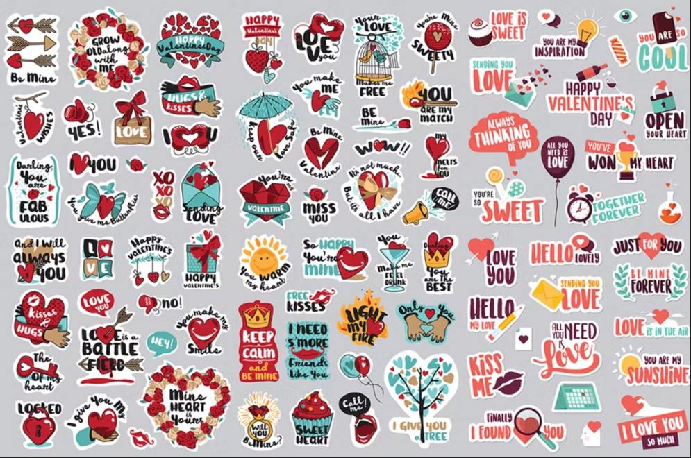 Creative Love stickers and Badges