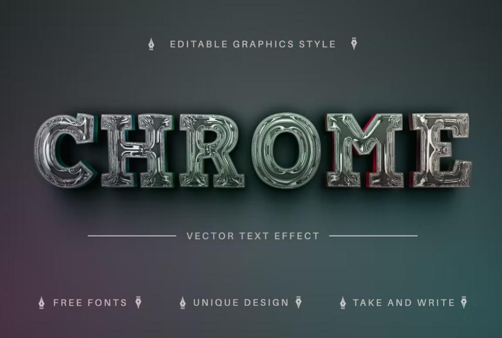 Dark Chrome Font Style