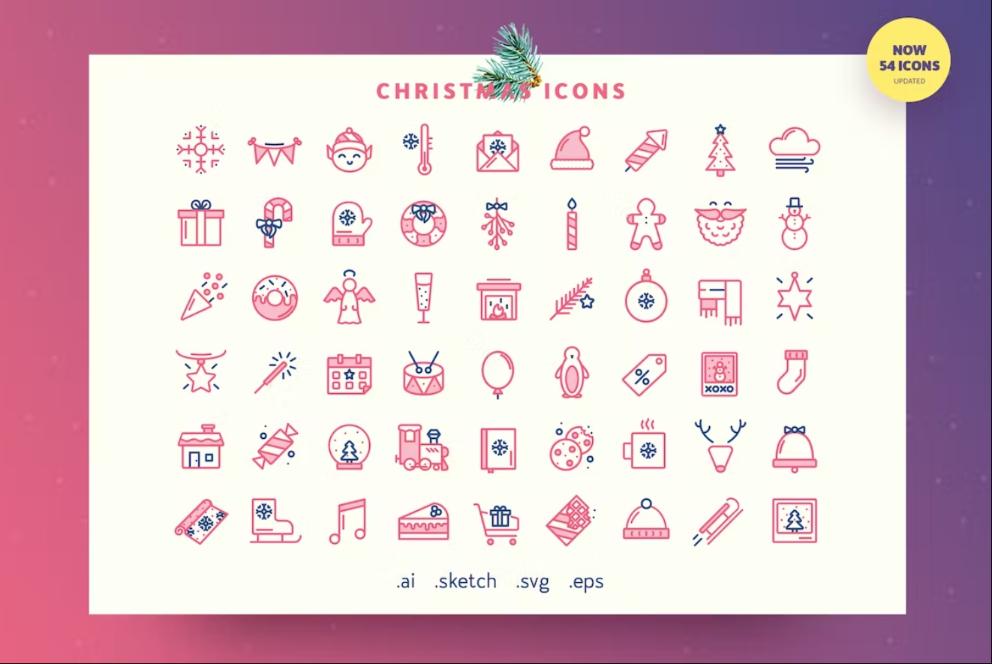 Festive vector Icons Set