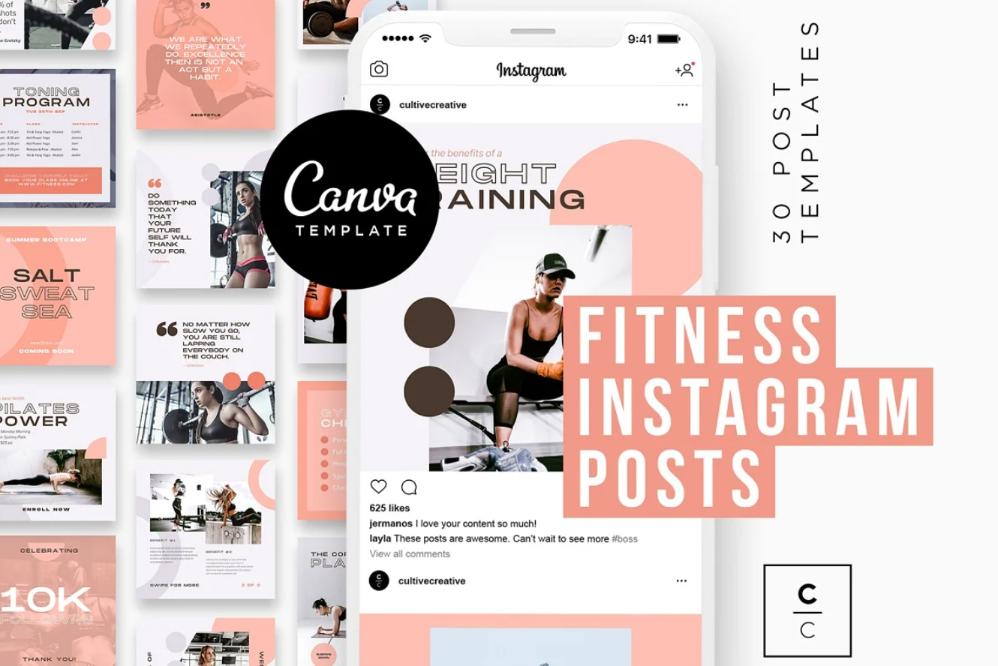 Fitness Instagram Post Canvas Template