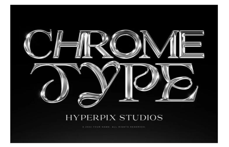 Free Metallic Chrome Text Effect