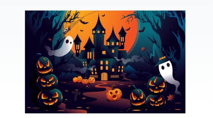 Free Spooky Halloween Casatle Vector