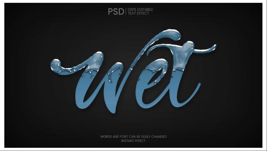 Free Wet Text Effect