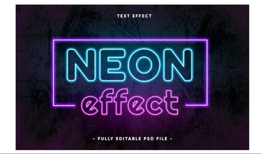 Fully Editable Neon Text Action
