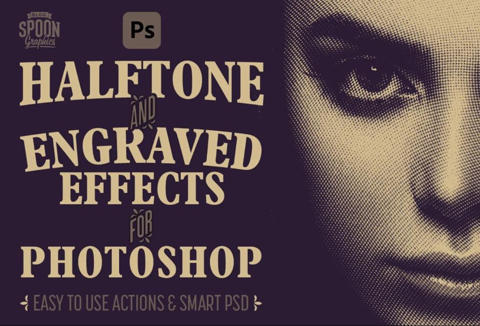 Halftone and Grainy Photoshop Effect