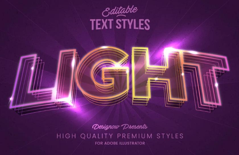 High Quality 3D Neon Text
