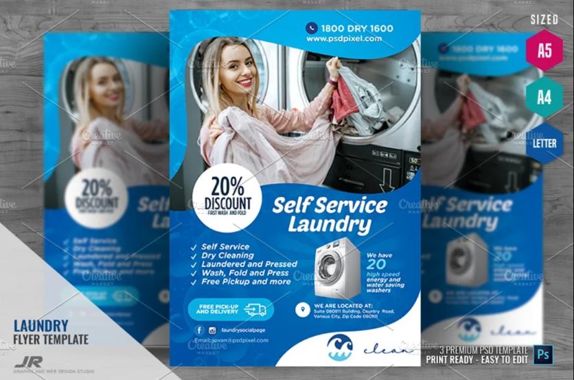 Laundry Services Flyer Design Template