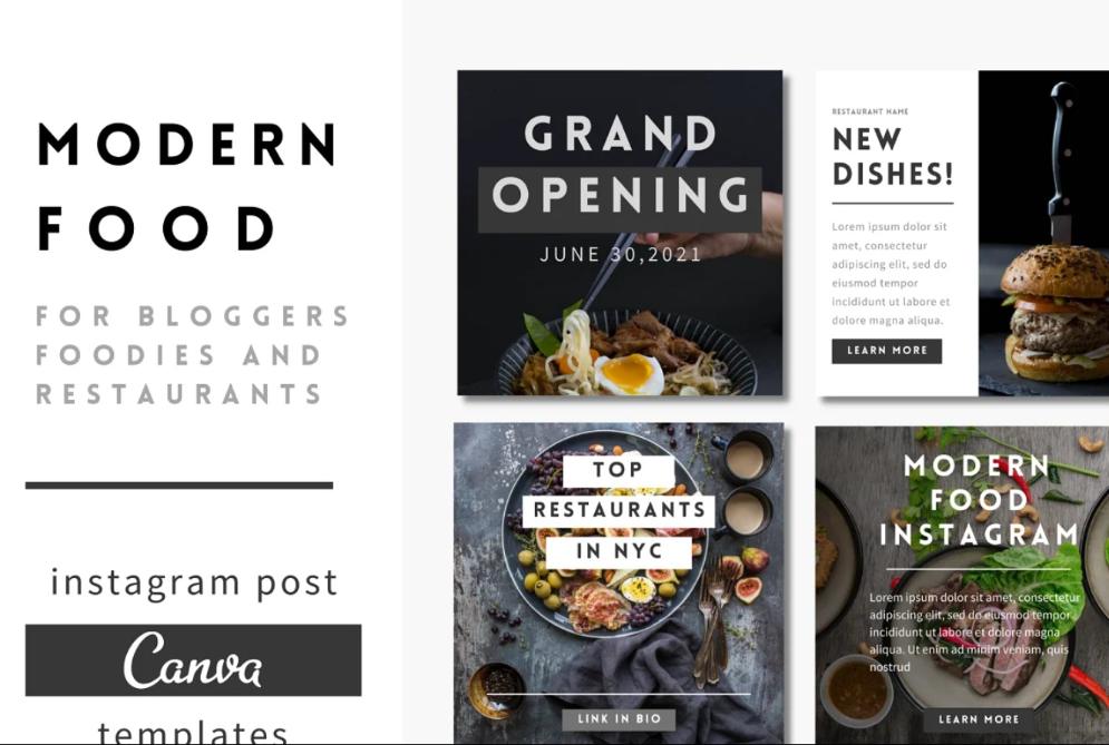 Modern Food and Restaurant Post Templates