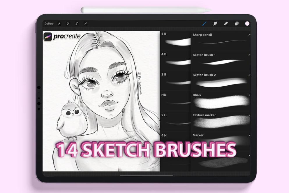 Pencil Sketching Procreate Brushes
