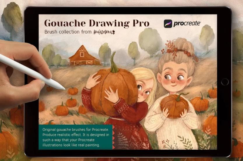 Professional Gouache Brushes for Procreate