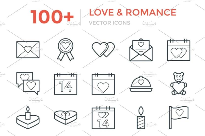Professional Love Vector Icons Set