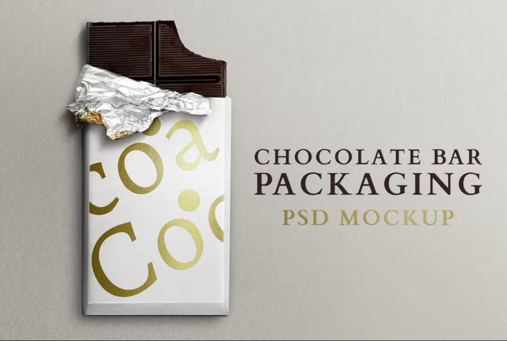 Realistic Chocolate Bar Packaging Presentation
