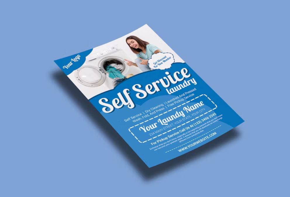 Self Service Washing Flyer Design
