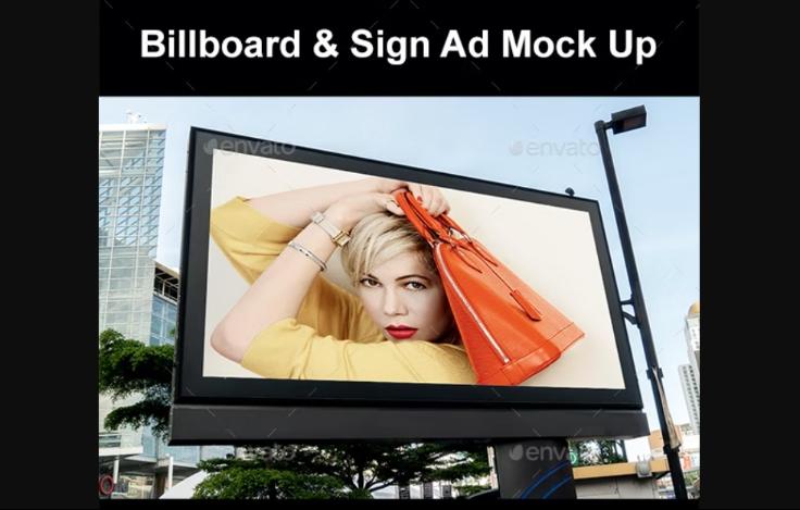 Street Billboard Mockup Template