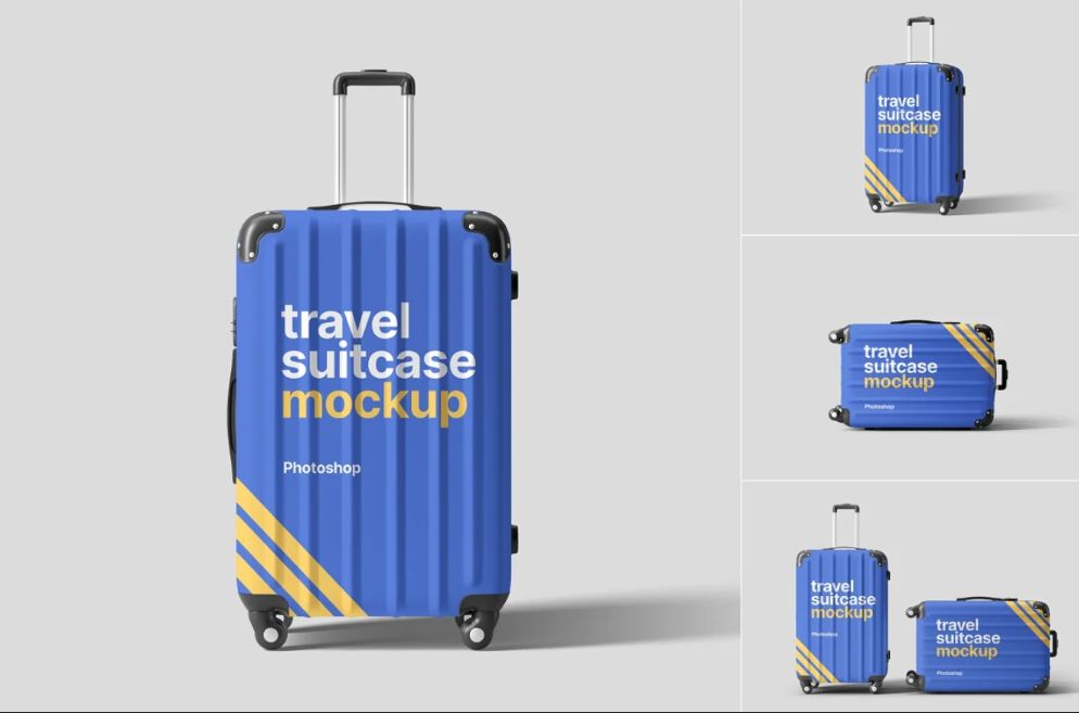 Travel Suitcase Branding Mockup PSD
