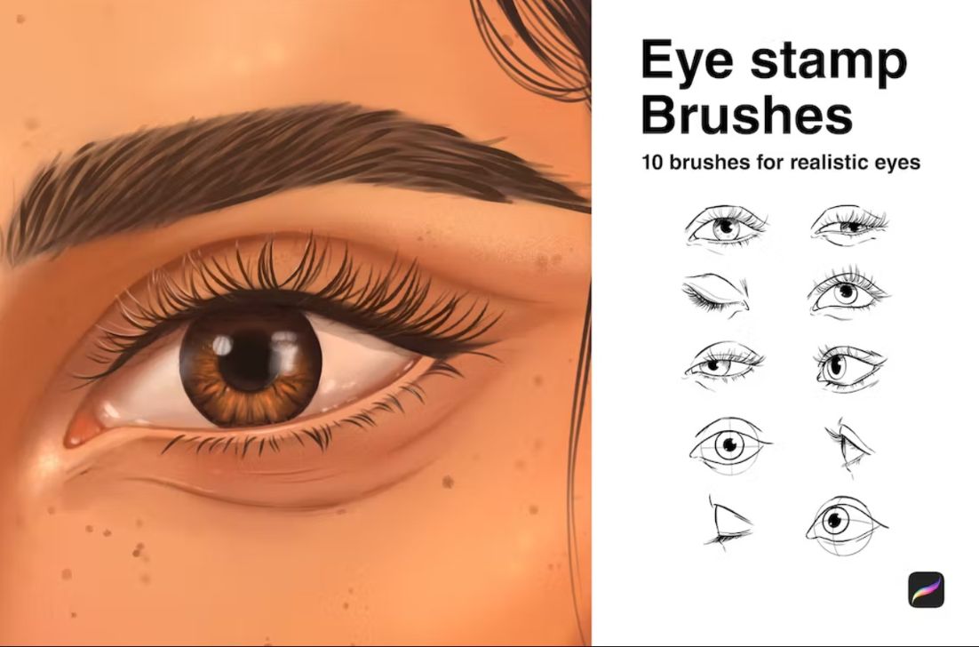 10 Eye Stamps Brushes