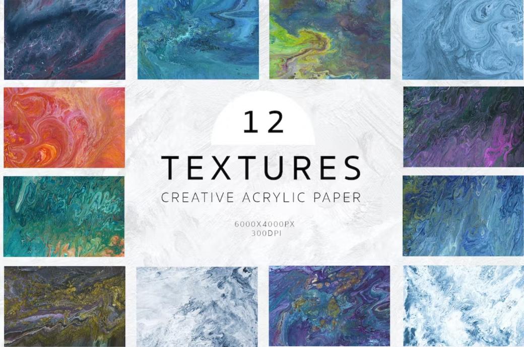 12 Acrylic Paper Textures Pack