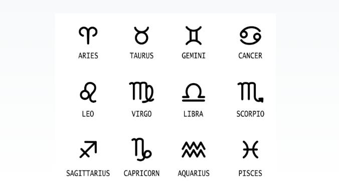 12 Black Horoscope Icons