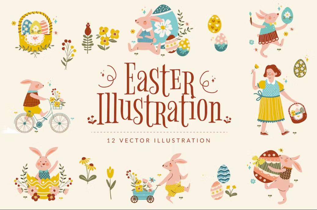 12 Unique Easter illustration Designs