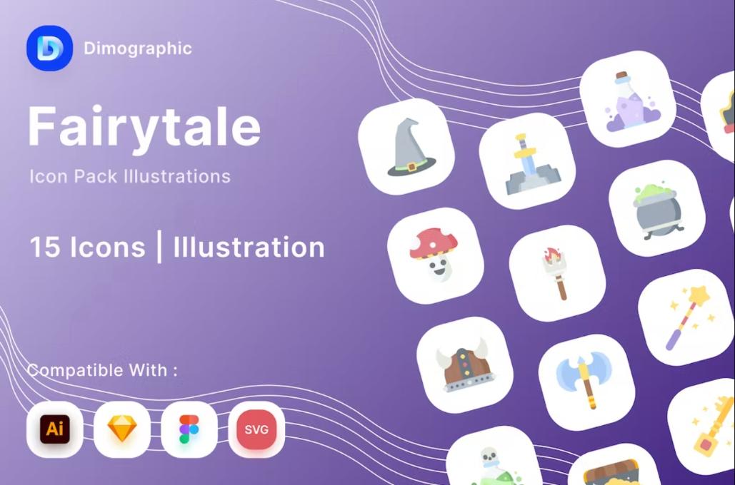 15 Fairytale Icons Pack