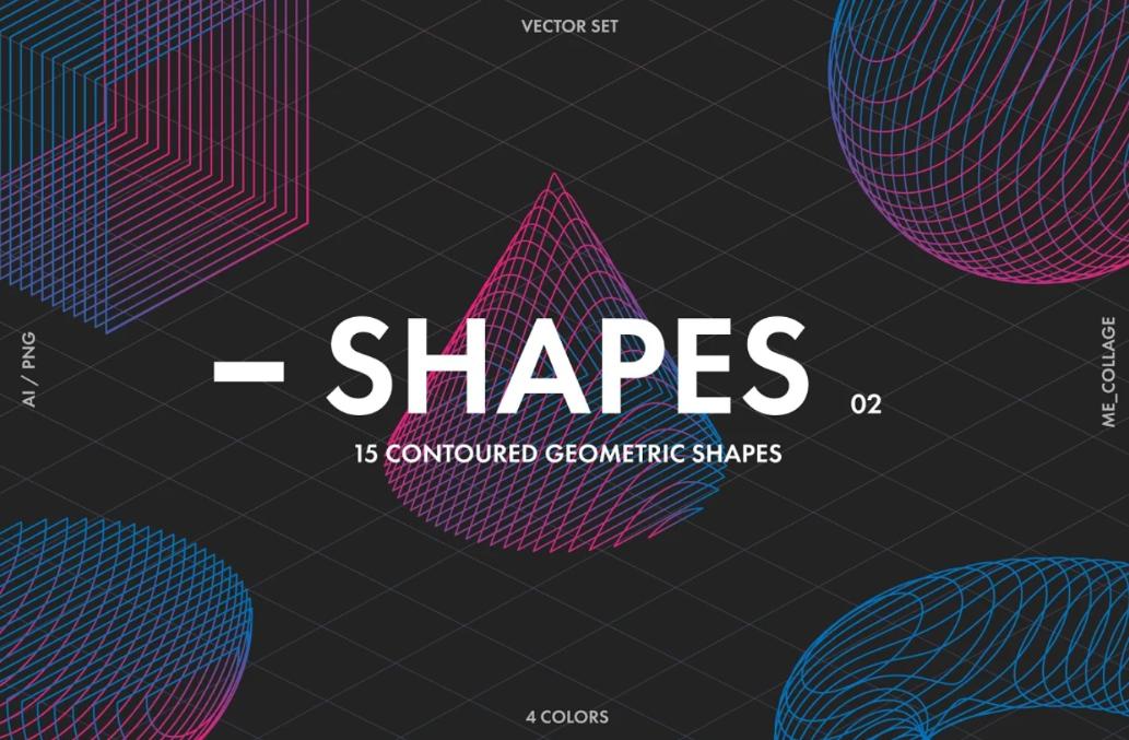 15 Geometric Shape Vectors