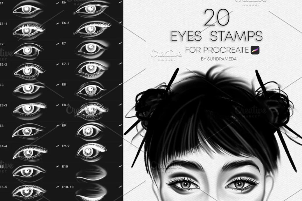 20 Eye Stamps for Procreate