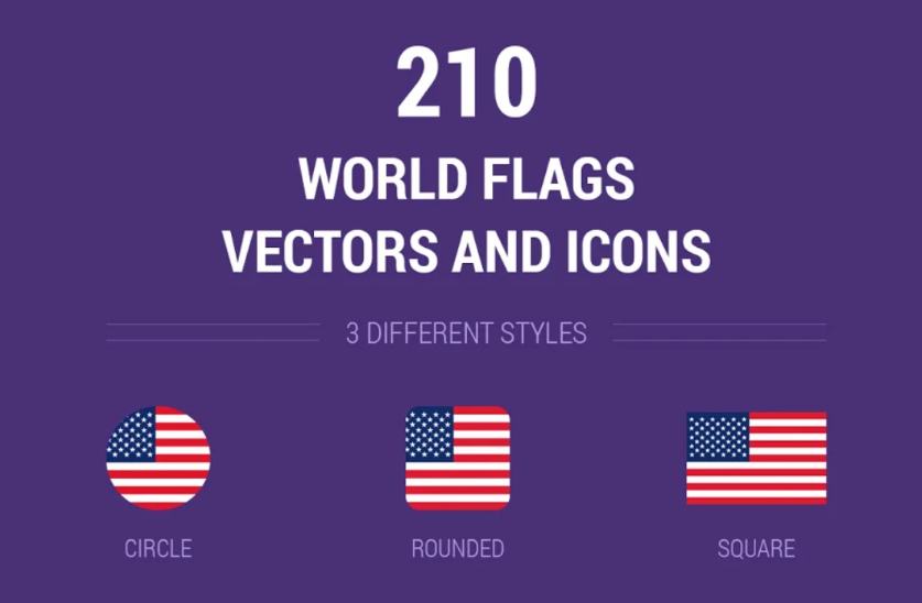 210 World Flag Vectors and Icons