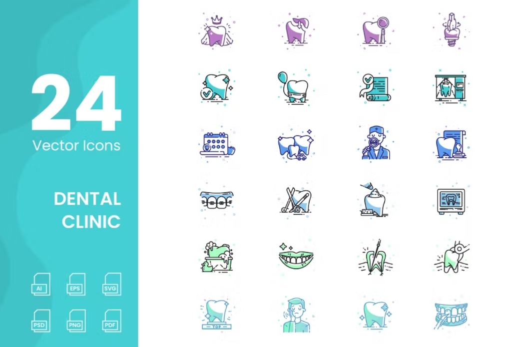 24 Vector Clinic Icons Set