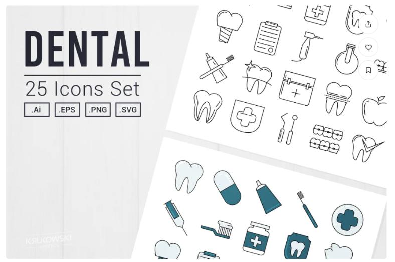 25 Dental UI Icons Set