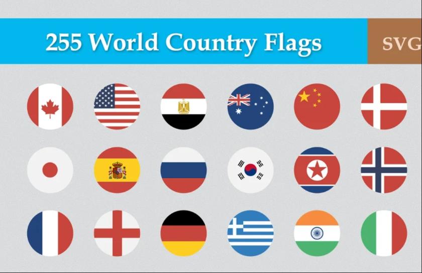255 World Country Vector Flags
