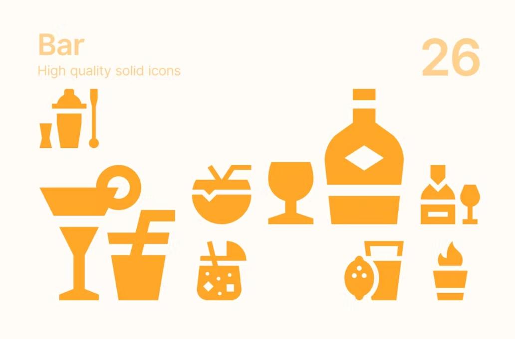 26 High Quality Solid Icons