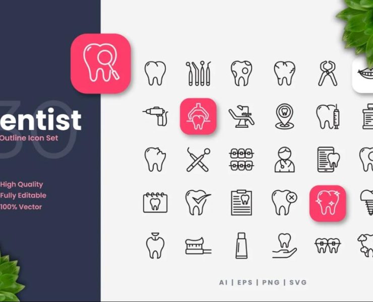 15+ Dental Icons AI EPS FREE Download