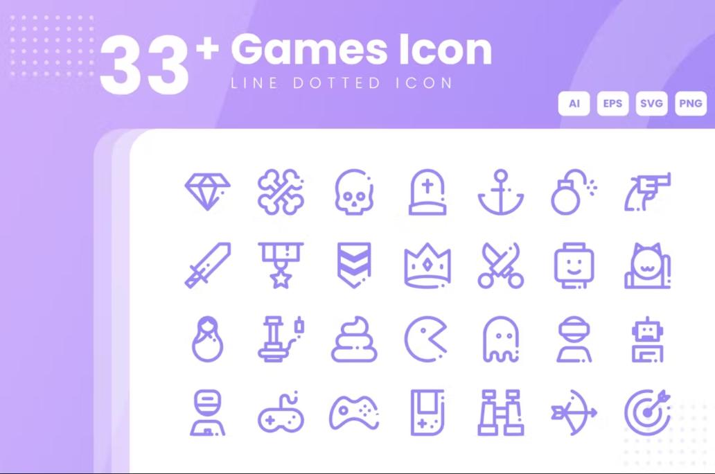 30 Dotted Icons Set