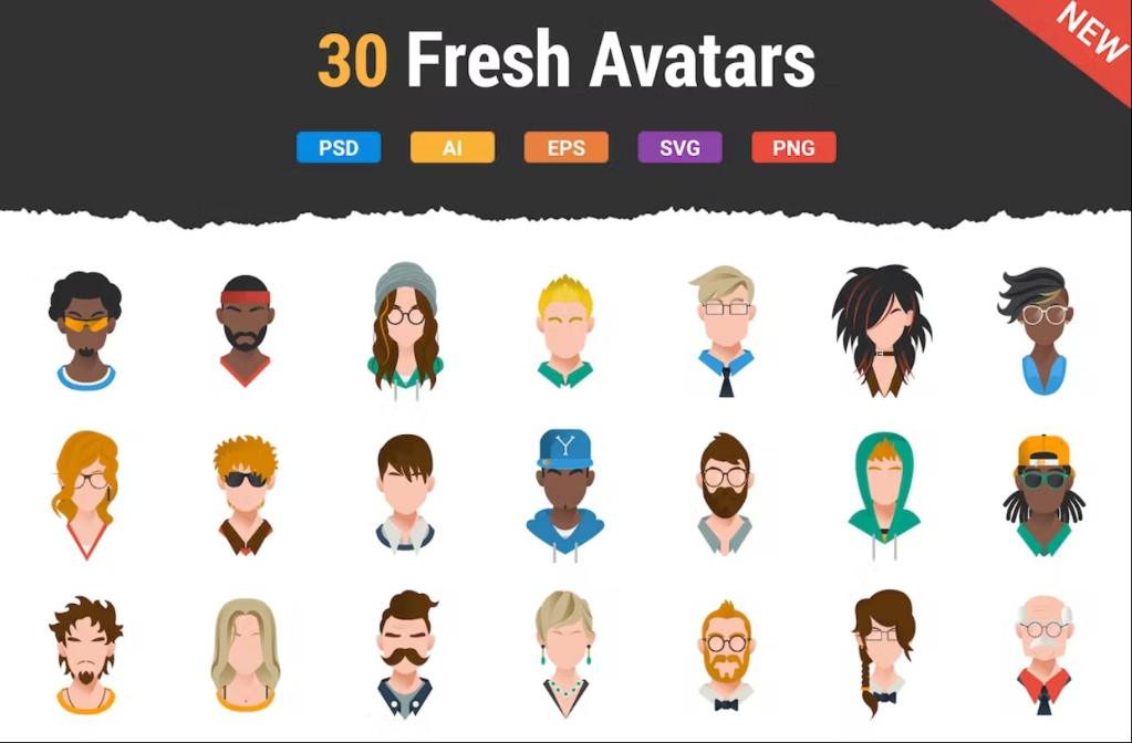 30 Fresh Avatars Set