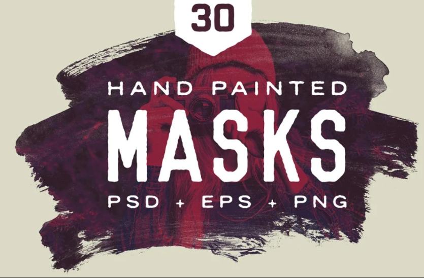 30 Hand Painted Watercolor Masks 