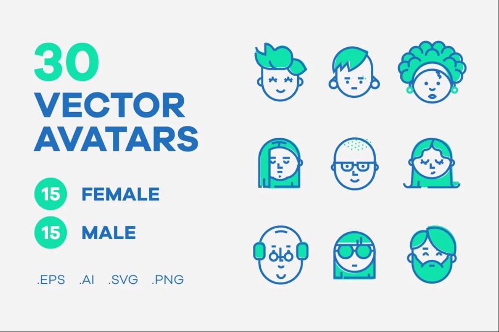 30 Professional Avatar Vectors