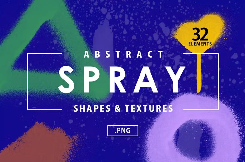 32 Abstract Spray Shapes and Textures