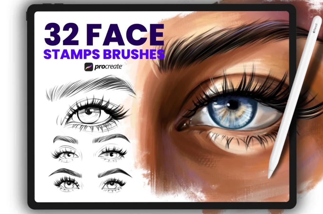 32 Eye Stamp Brushes for Procreate