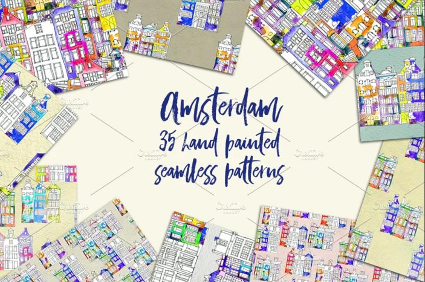 35 Hand Painted Amsterdam Pattern Designs