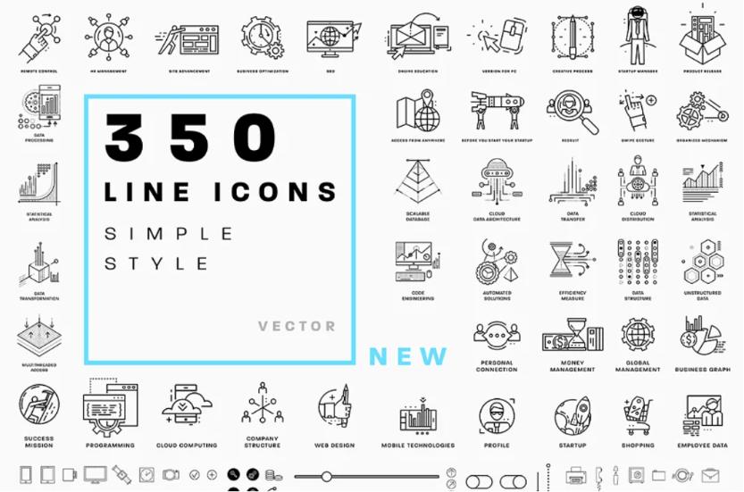 350 Start Up Business Line Icons