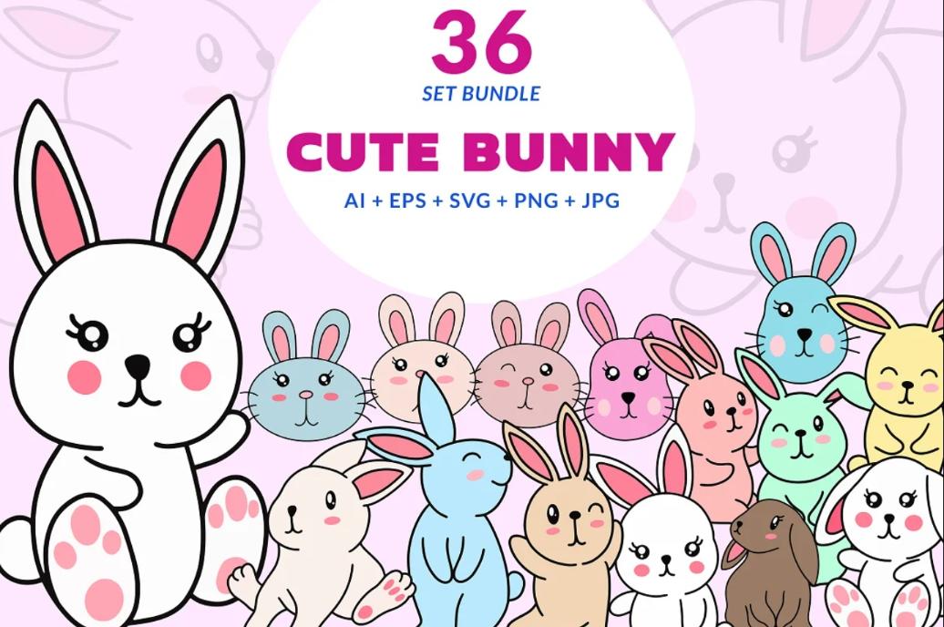 36 Easter Bunny Clipart Designs