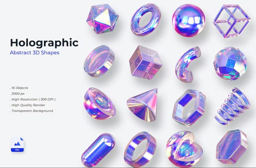 3D Abstract Holo Shapes
