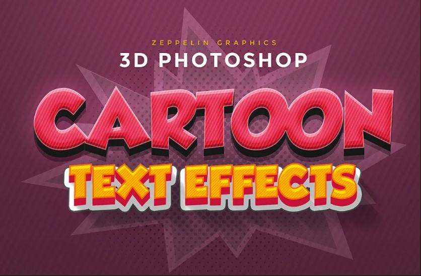 3D Cartoon Text Effects PS