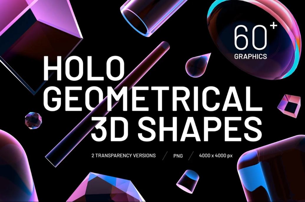 3D Holo Geometric Shapes 
