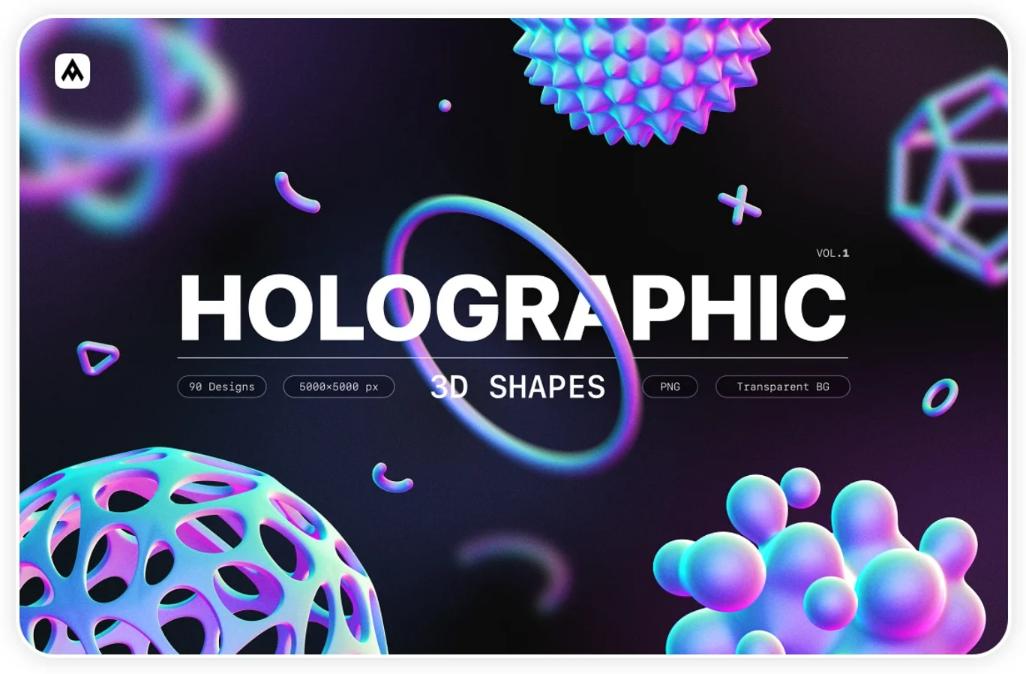 3D Holographic Vector Shapes